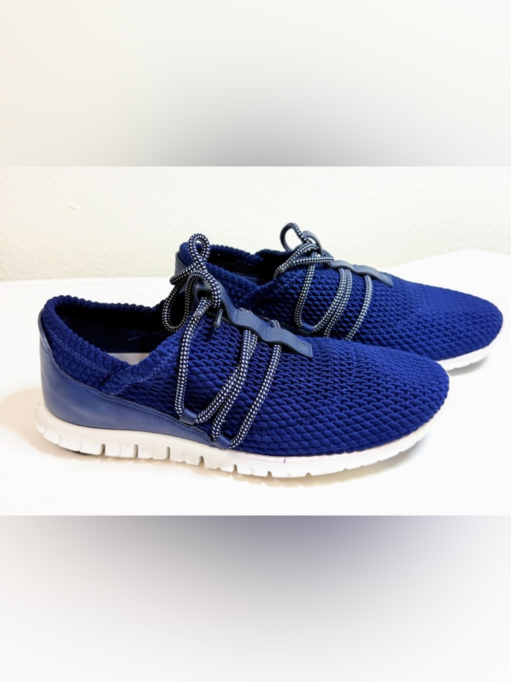 Cole Haan ZerøGrand Blue Knit Sneakers Lightweight Comfort Walking Shoes 6.5